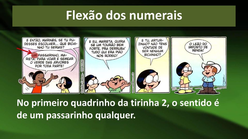 tirinha 2, o sentido é