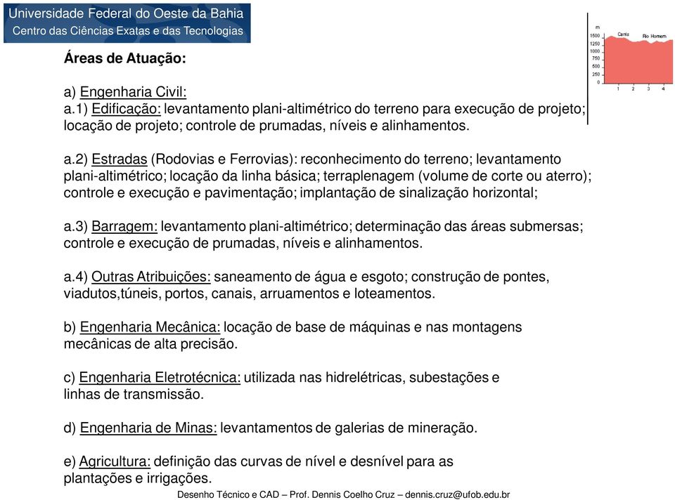 1) Edificação: levantamento plani-altimétrico do terreno para execução de projeto; locação de projeto; controle de prumadas, níveis e al