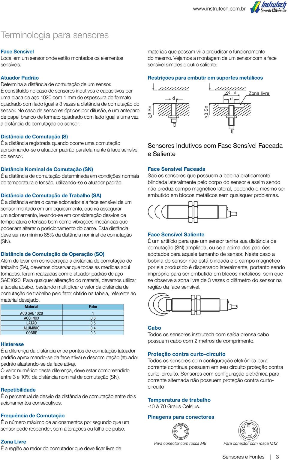 No caso de sensores ópticos por difusão, é um anteparo de papel branco de formato quadrado com lado igual a uma vez a distância de do sensor.