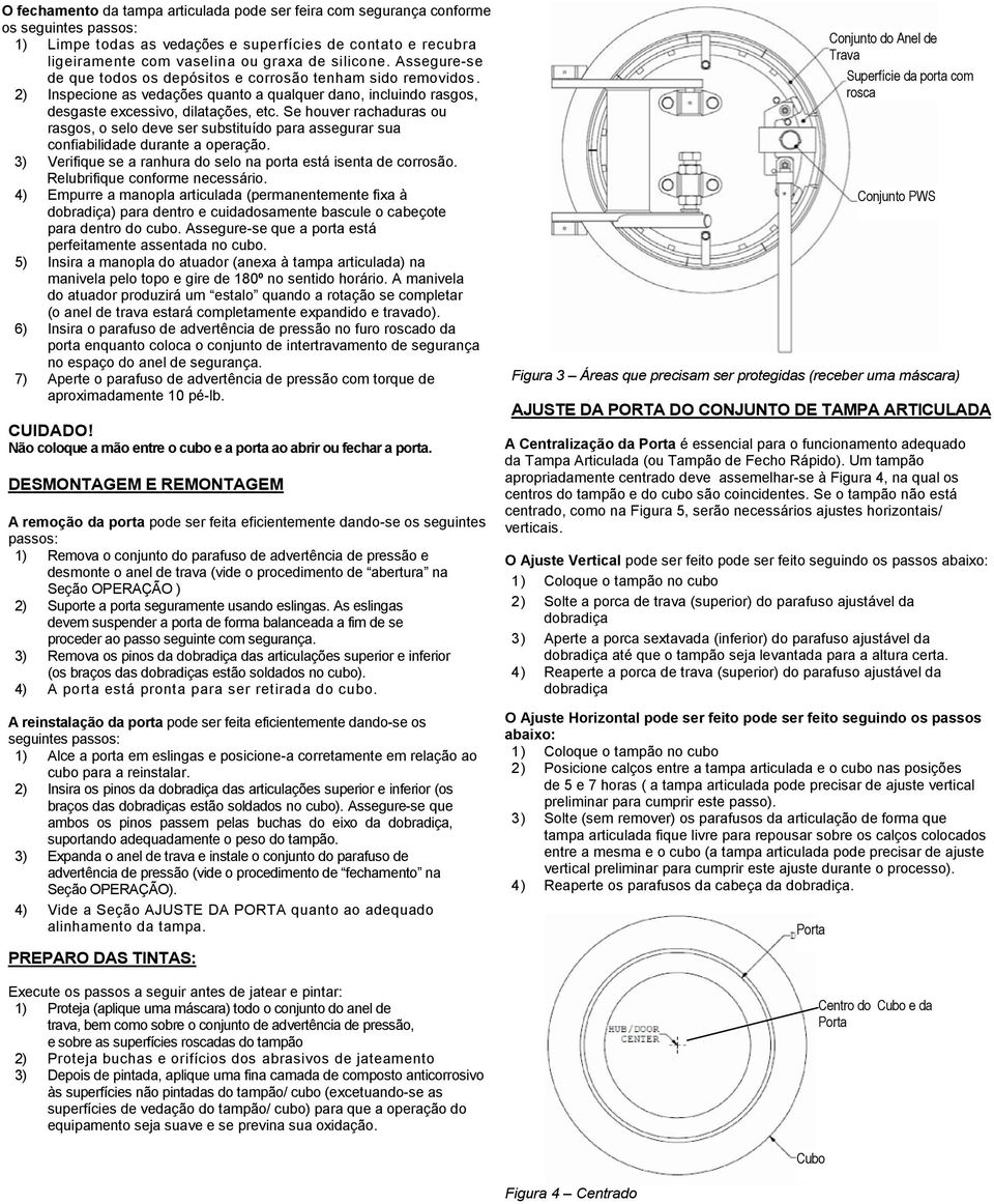 Se houver rachaduras ou rasgos, o selo deve ser substituído para assegurar sua confiabilidade durante a operação. 3) Verifique se a ranhura do selo na porta está isenta de corrosão.