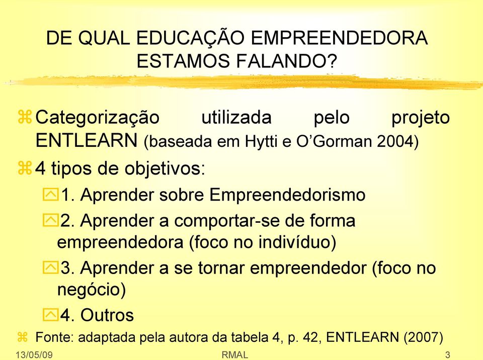 objetivos: 1. Aprender sobre Empreendedorismo 2.