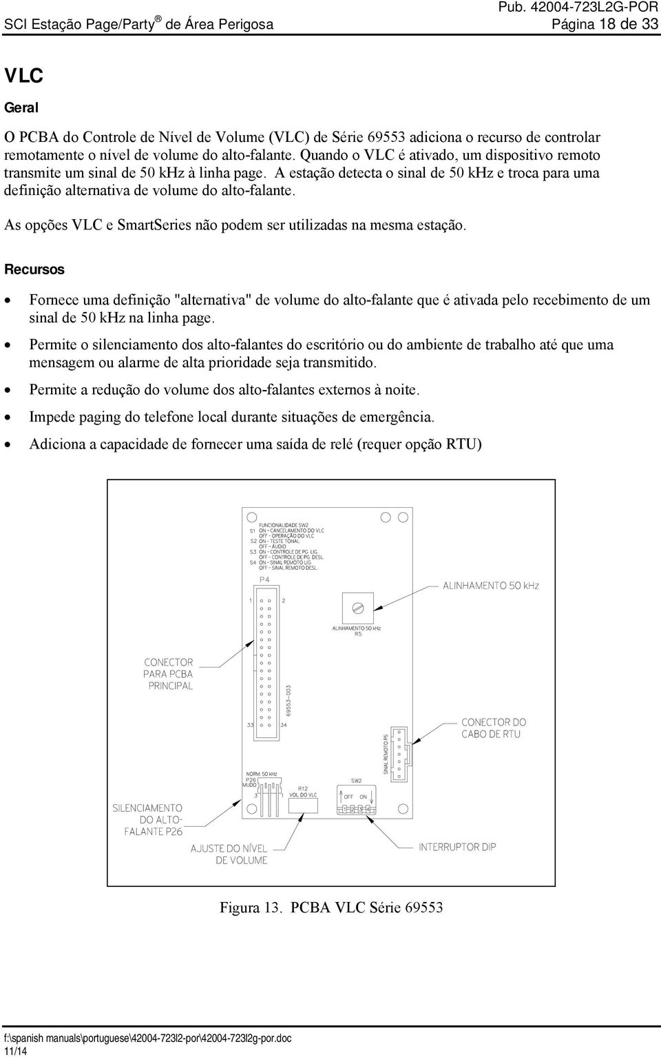 A estação detecta o sinal de 50 khz e troca para uma definição alternativa de volume do alto-falante. As opções VLC e SmartSeries não podem ser utilizadas na mesma estação.