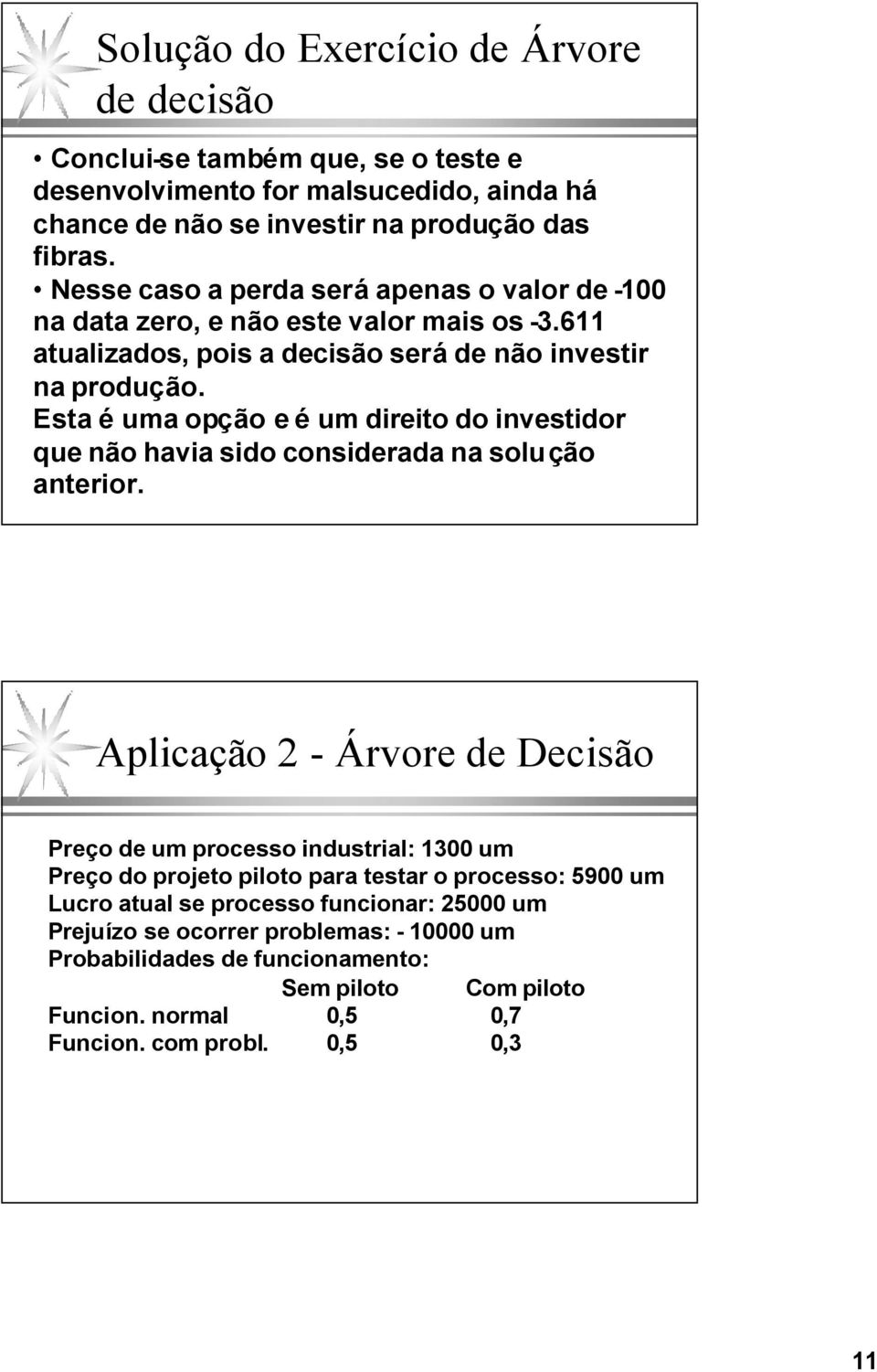 Esta é uma opção e é um direito do investidor que não havia sido considerada na solução anterior.