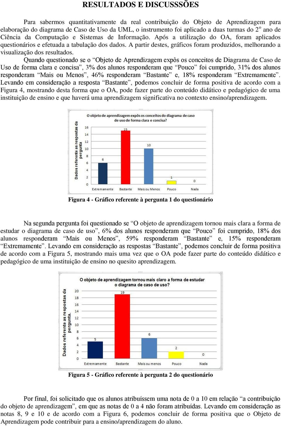 A partir destes, gráficos foram produzidos, melhorando a visualização dos resultados.