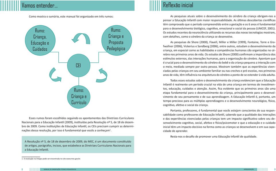 seguindo os apontamentos das Diretrizes Curriculares Nacionais para a Educação Infantil (2009), instituídas pela Resolução nº 5, de 18 de dezembro de 2009.