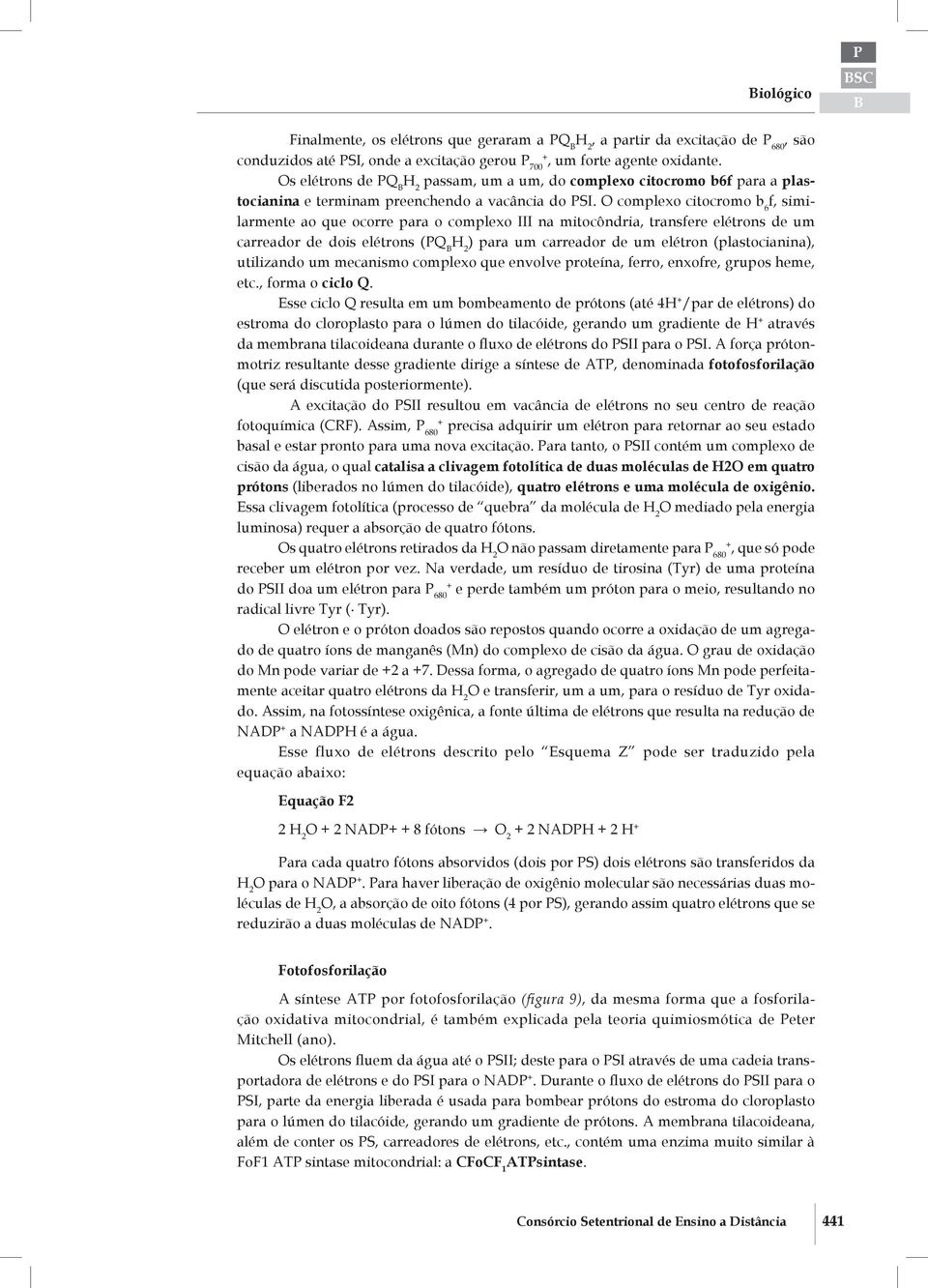 de um carreador de dois elétrons (Q B 2 ) para um carreador de um elétron (plastocianina), utilizando um mecanismo complexo que envolve proteína, ferro, enxofre, grupos heme, etc, forma o ciclo Q