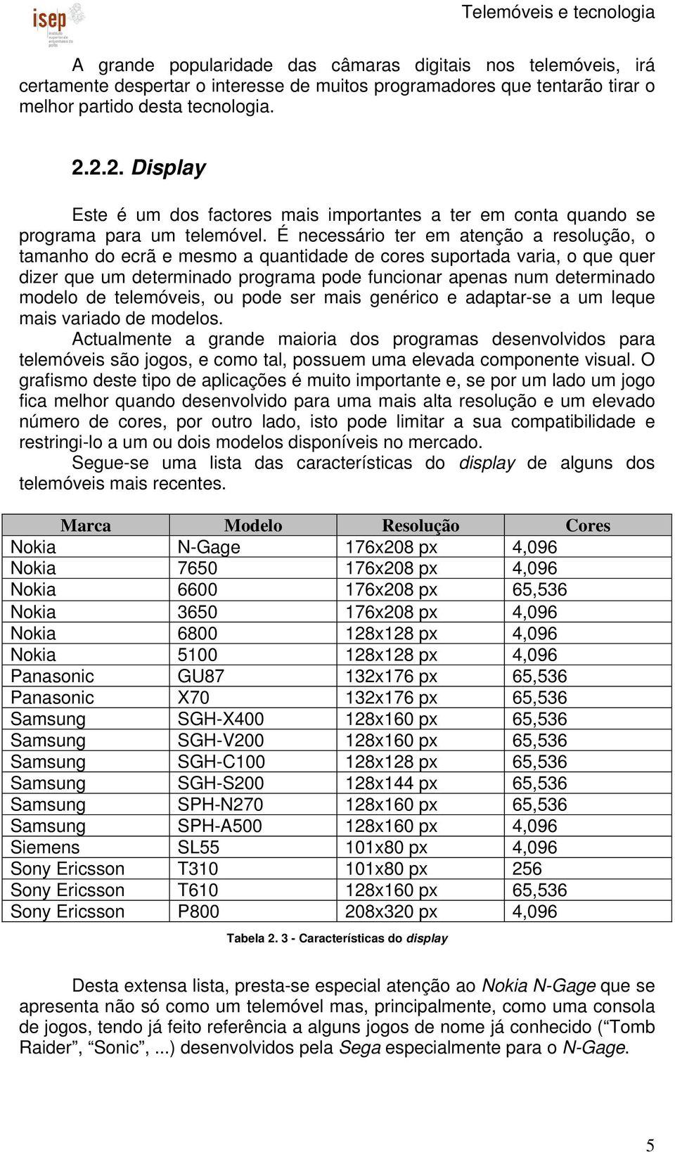 É necessário ter em atenção a resolução, o tamanho do ecrã e mesmo a quantidade de cores suportada varia, o que quer dizer que um determinado programa pode funcionar apenas num determinado modelo de