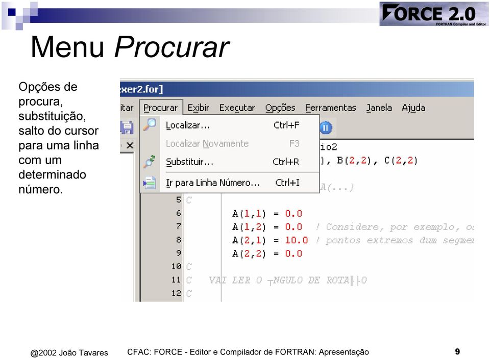 linha com um determinado número.