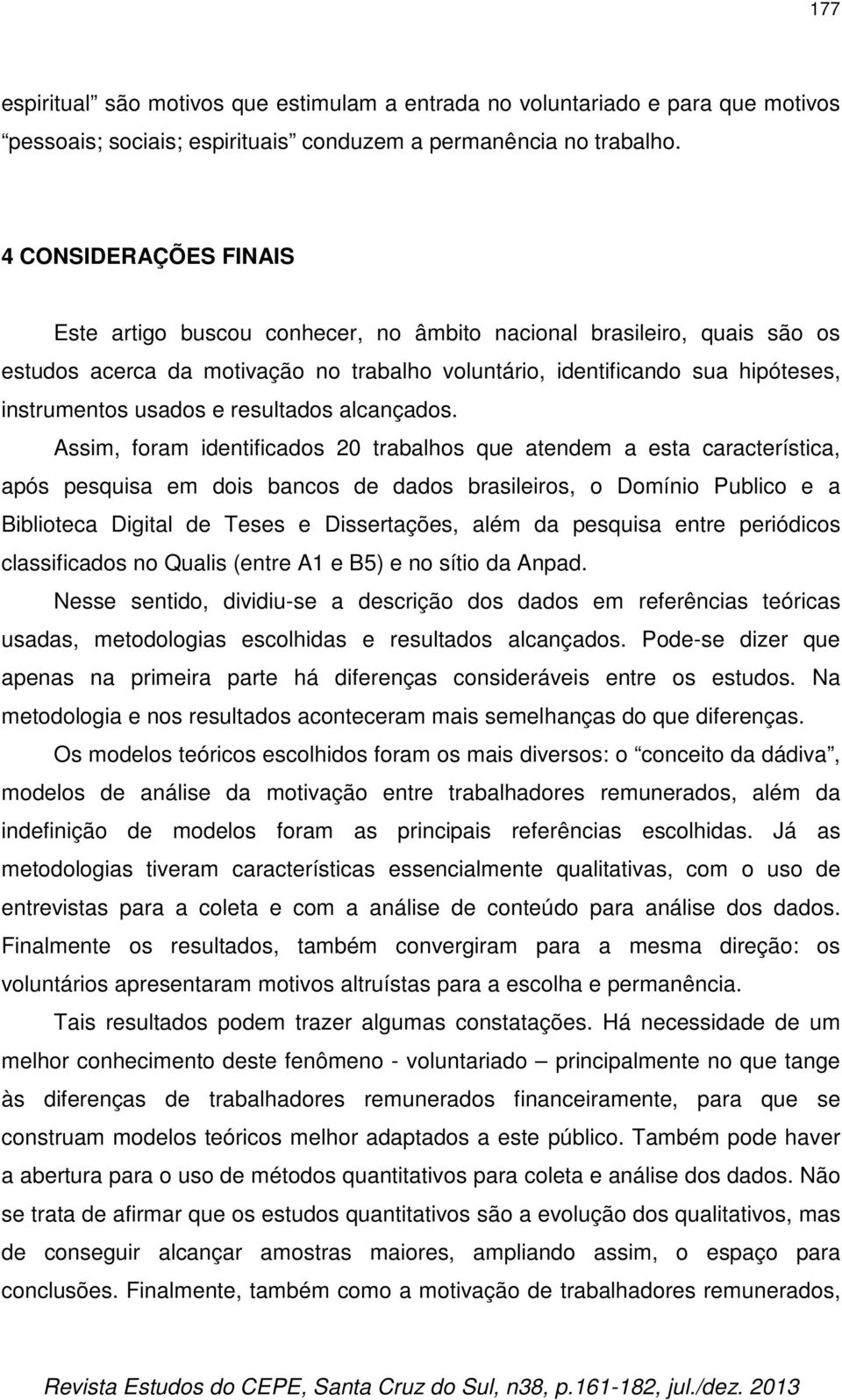 resultados alcançados.