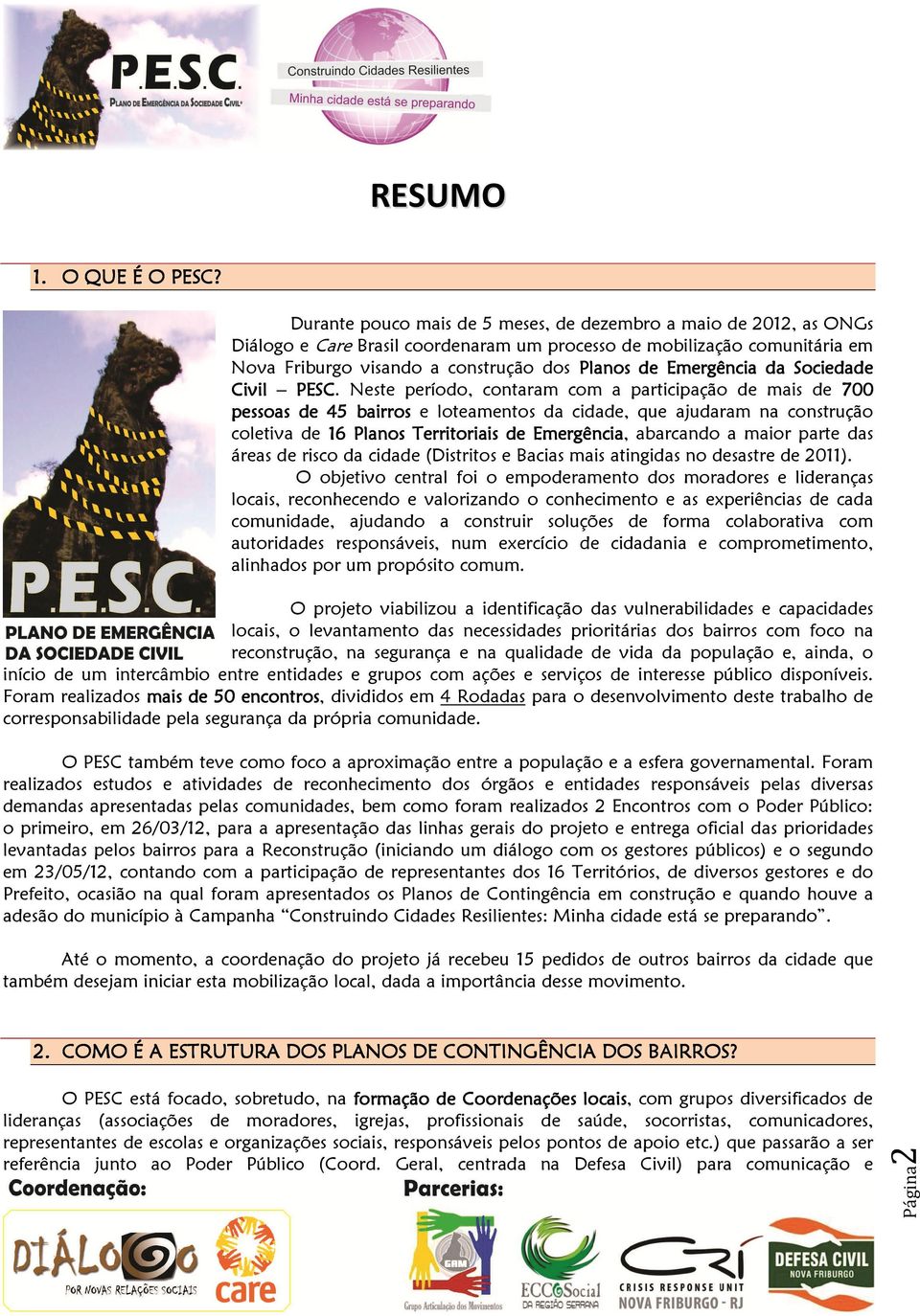 Emergência da Sociedade Civil PESC.