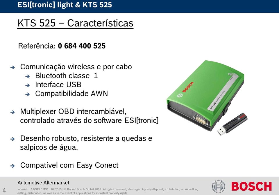 OBD intercambiável, controlado através do software ESI[tronic] Desenho