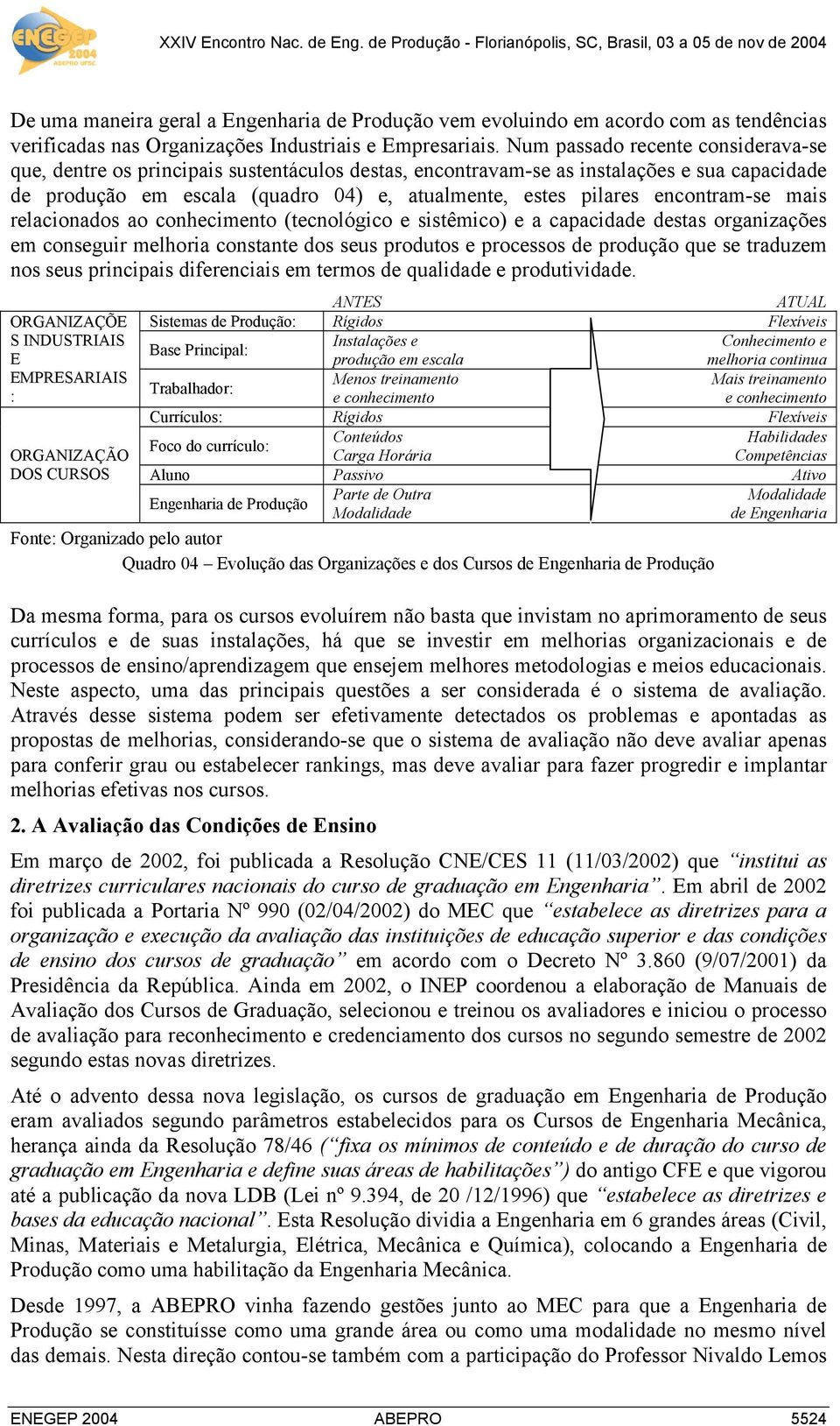 encontram-se mais relacionados ao conhecimento (tecnológico e sistêmico) e a capacidade destas organizações em conseguir melhoria constante dos seus produtos e processos de produção que se traduzem