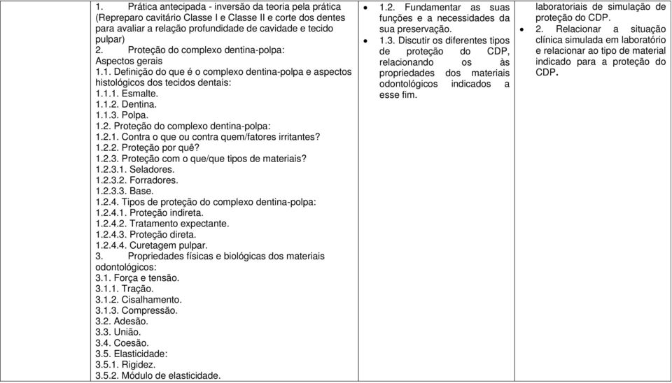 Dentina. 1.1.3. Polpa. 1.2. Proteção do complexo dentina-polpa: 1.2.1. Contra o que ou contra quem/fatores irritantes? 1.2.2. Proteção por quê? 1.2.3. Proteção com o que/que tipos de materiais? 1.2.3.1. Seladores.