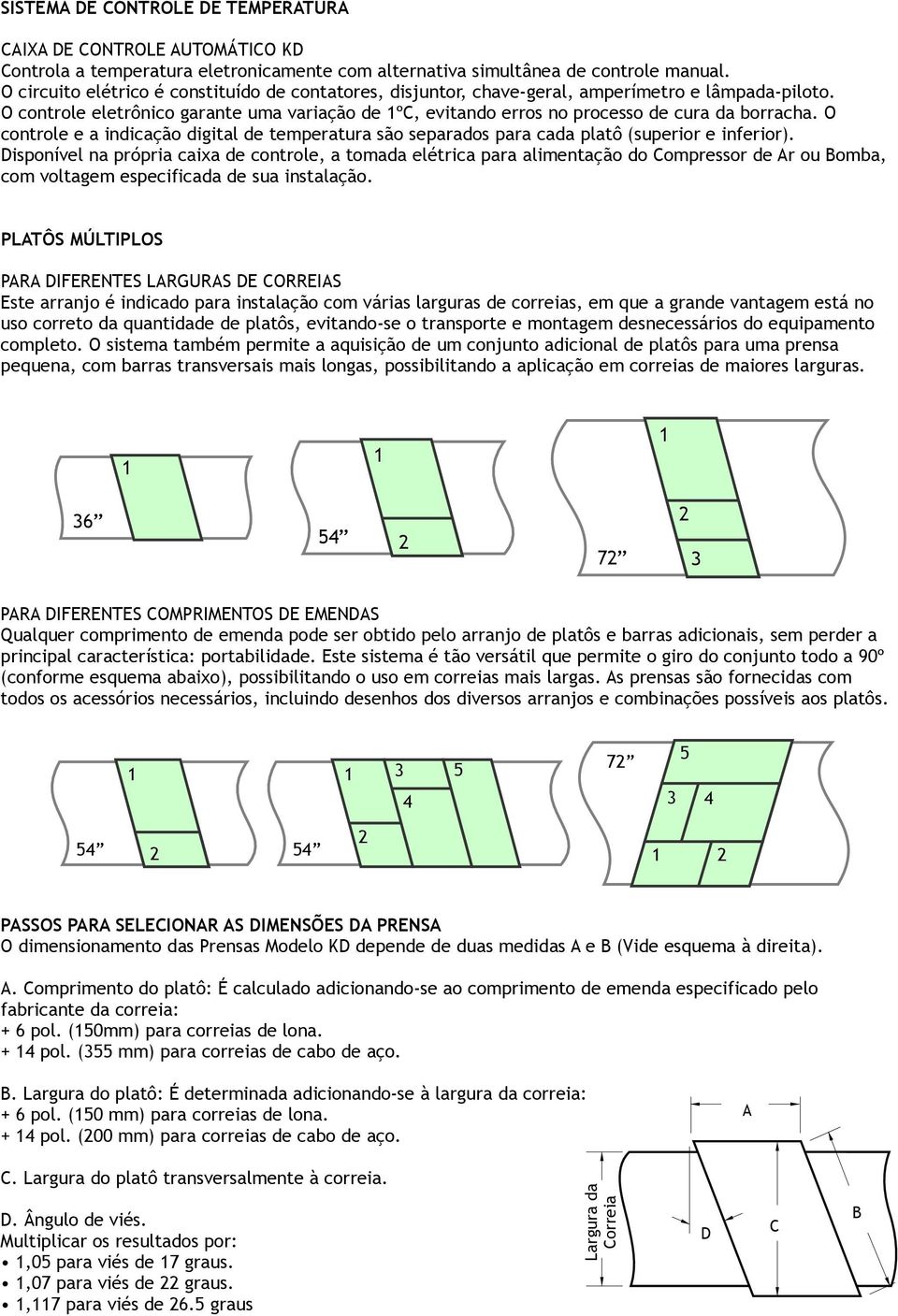 O controle e a indicação digital de temperatura são separados para cada platô (superior e inferior).