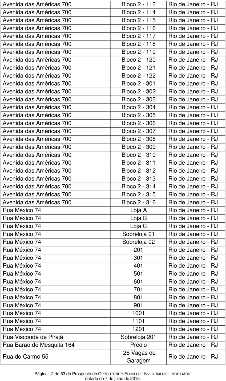 RJ Avenida das Américas 700 Bloco 2-120 Rio de Janeiro - RJ Avenida das Américas 700 Bloco 2-121 Rio de Janeiro - RJ Avenida das Américas 700 Bloco 2-122 Rio de Janeiro - RJ Avenida das Américas 700