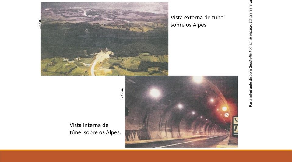 Saraiva Vista externa de túnel sobre