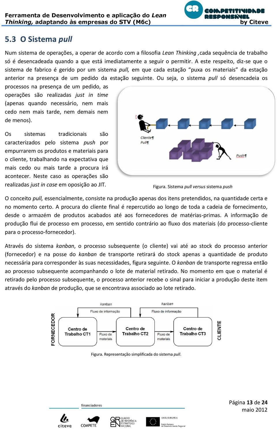 Ou seja, o sistema pull só desencadeia os processos na presença de um pedido, as operações são realizadas just in time (apenas quando necessário, nem mais cedo nem mais tarde, nem demais nem de