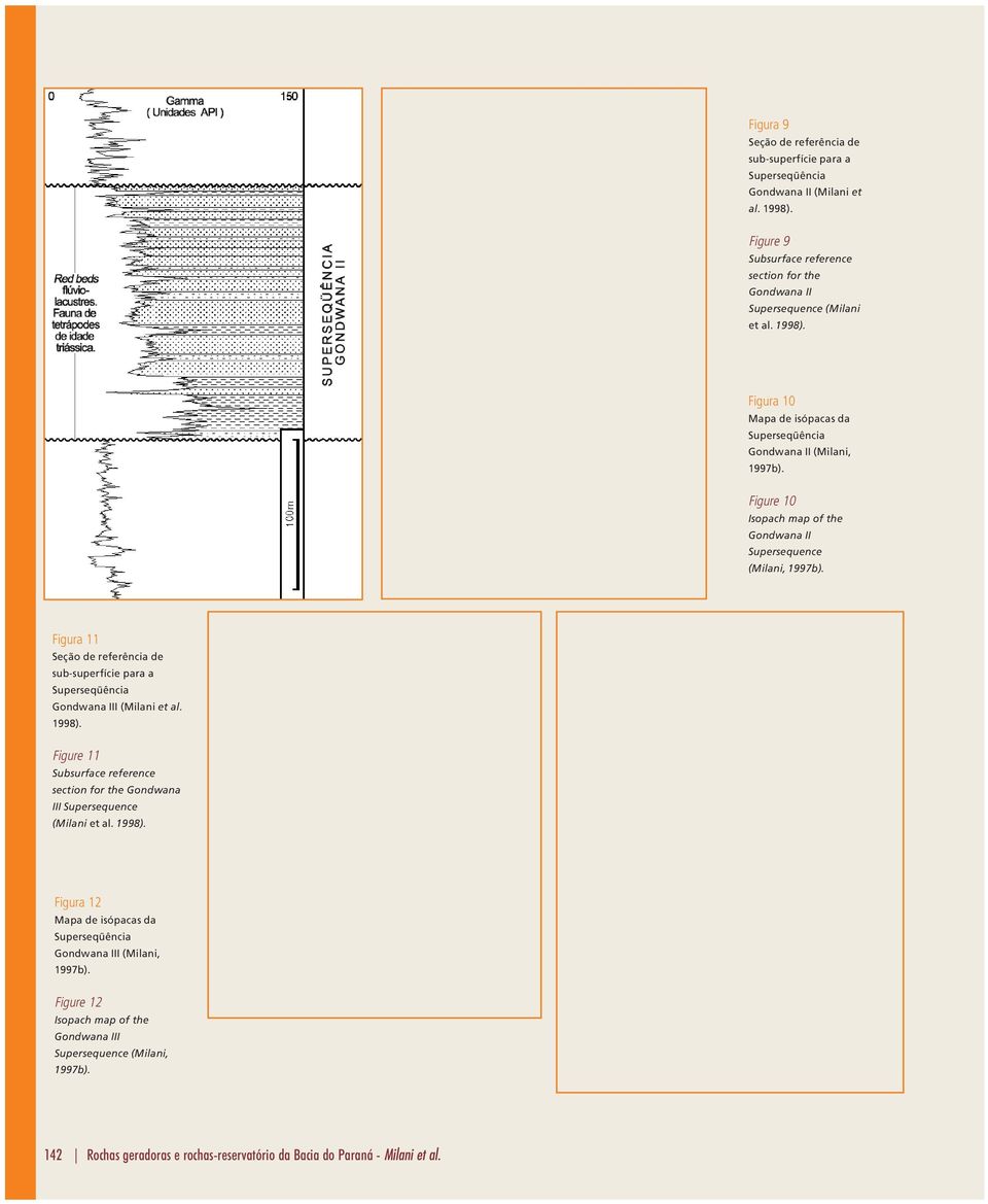 Figura 11 Seção de referência de sub-superfície para a Superseqüência Gondwana III (Milani et al. 1998). Figure 11 Subsurface reference section for the Gondwana III Supersequence (Milani et al.