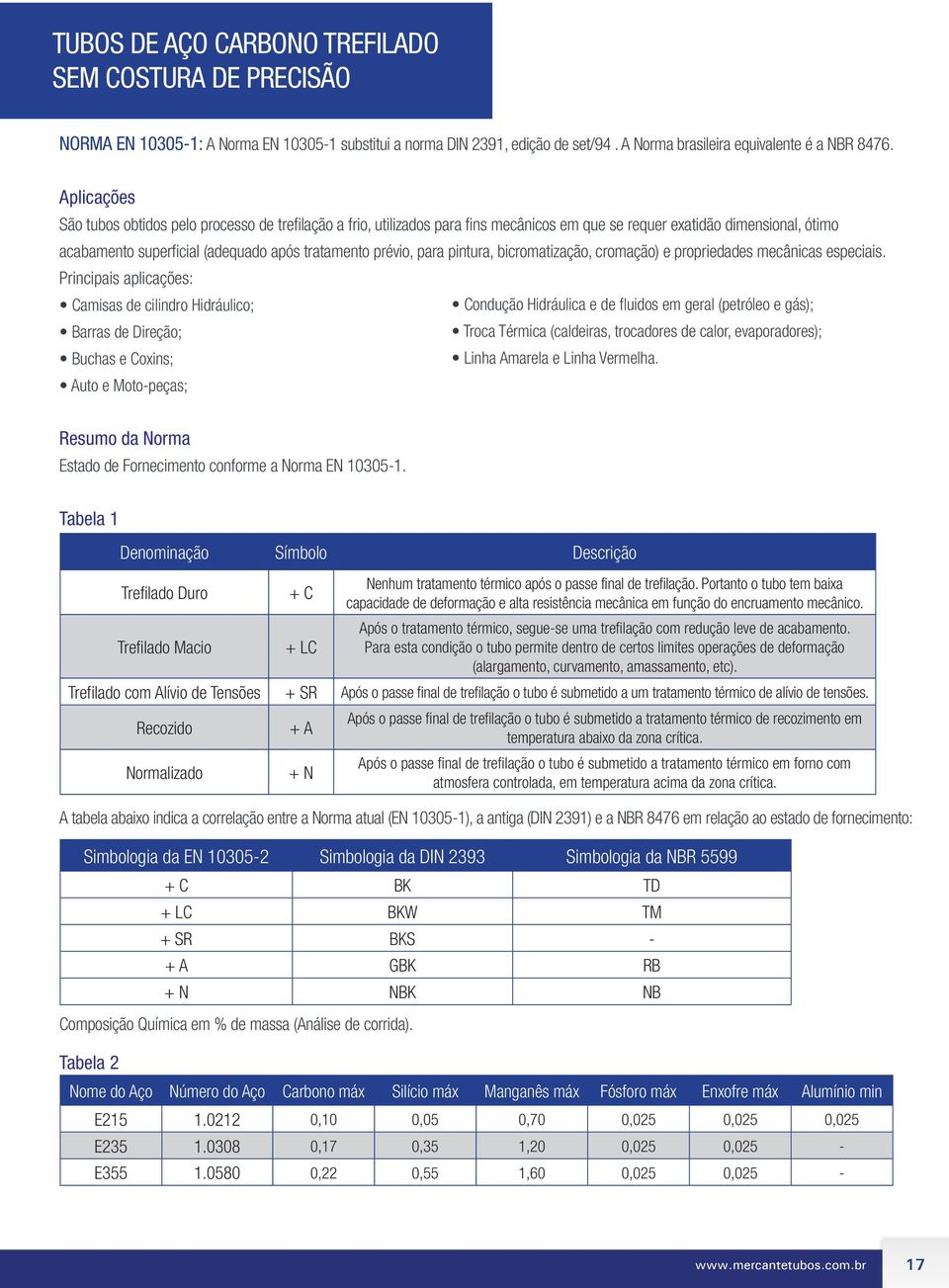 para pintura, bicromatização, cromação) e propriedades mecânicas especiais.