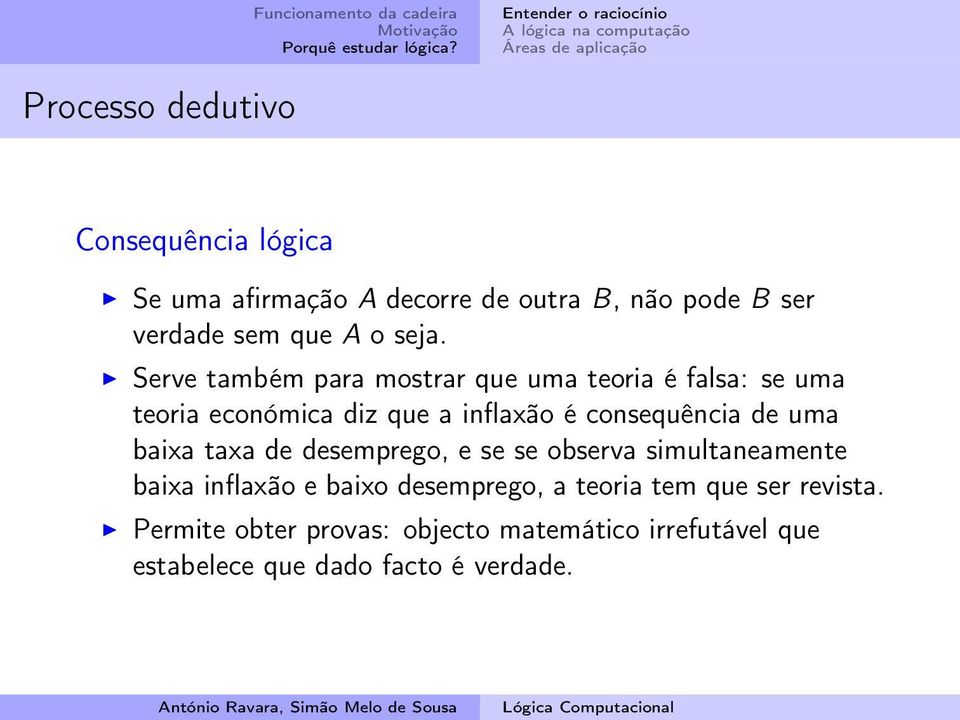 Serve também para mostrar que uma teoria é falsa: se uma teoria económica diz que a inflaxão é consequência de uma baixa taxa de