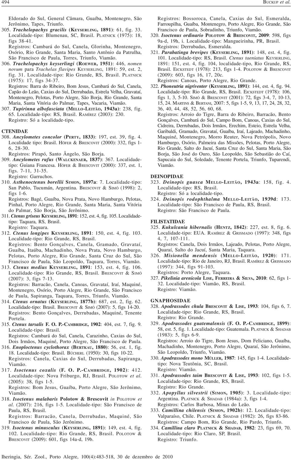 Registros: Cambará do Sul, Canela, Glorinha, Montenegro, Osório, Rio Grande, Santa Maria, Santo Antônio da Patrulha, São Francisco de Paula, Torres, Triunfo, 306.