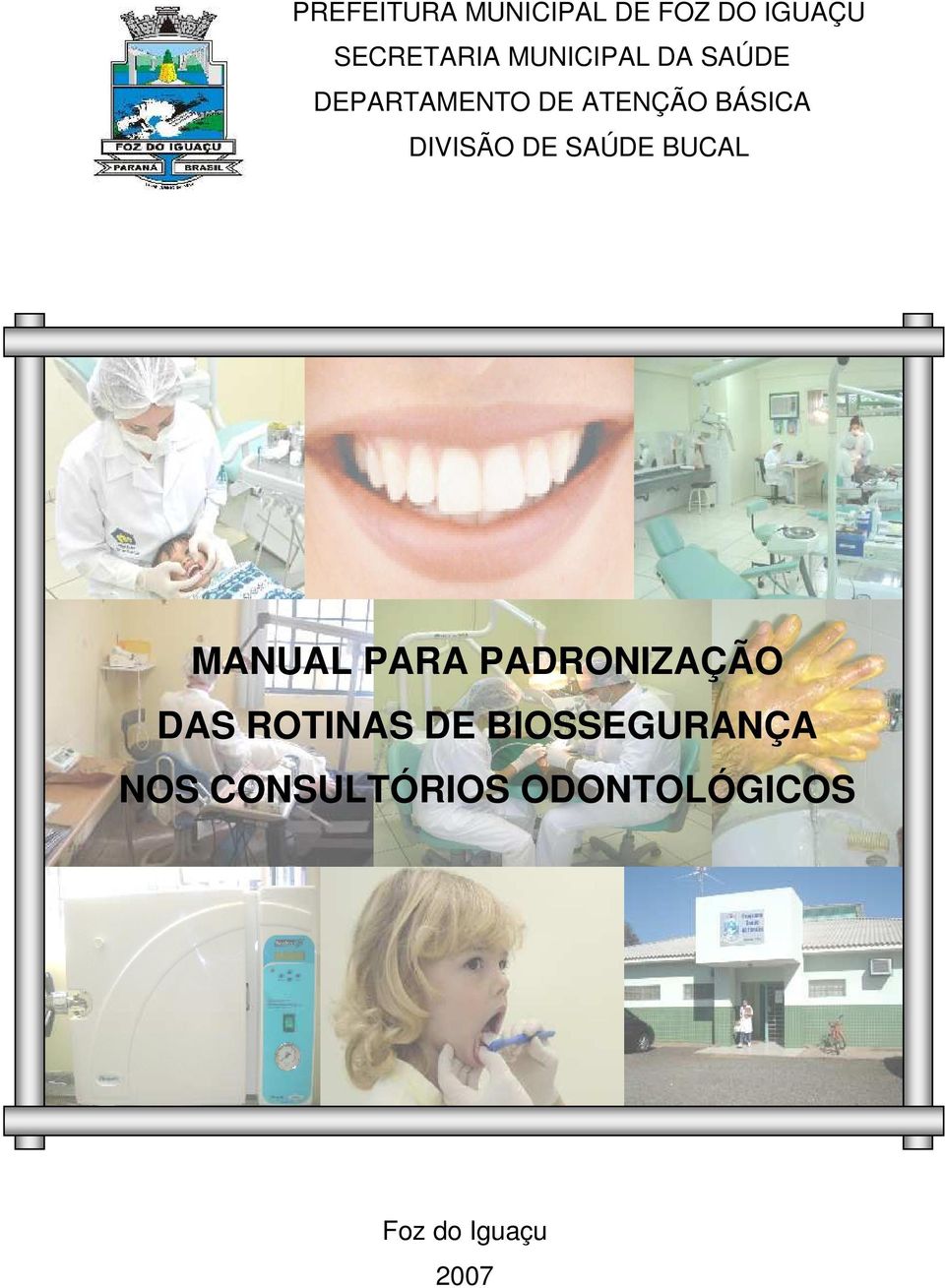 DIVISÃO DE SAÚDE BUCAL MANUAL PARA PADRONIZAÇÃO DAS