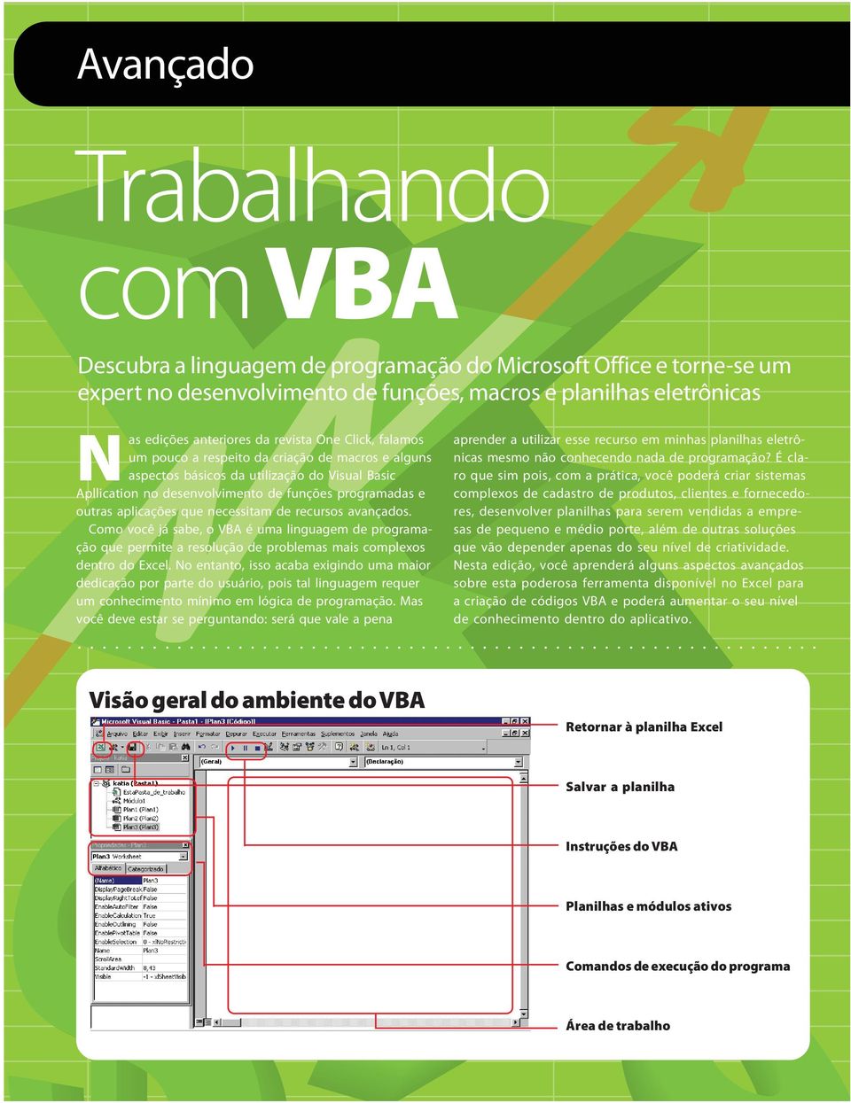 que necessitam de recursos avançados. Como você já sabe, o VBA é uma linguagem de programação que permite a resolução de problemas mais complexos dentro do Excel.