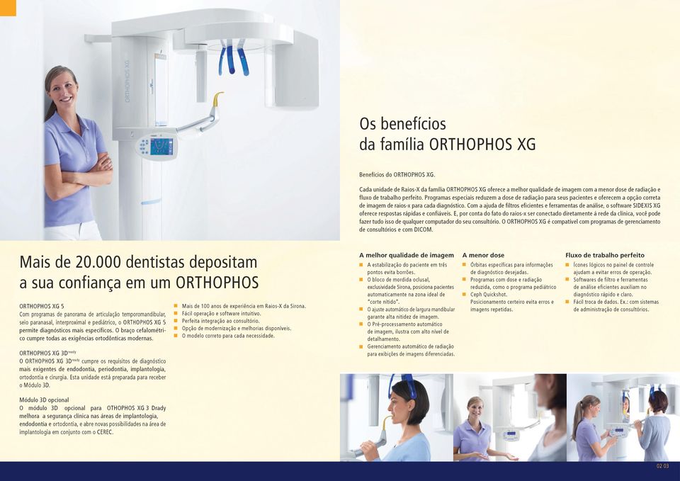 Programas especiais reduzem a dose de radiação para seus pacientes e oferecem a opção correta de imagem de raios-x para cada diagnóstico.