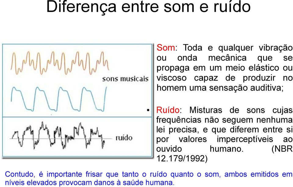 nenhuma lei precisa, e que diferem entre si por valores imperceptíveis ao ouvido humano. (NBR 12.