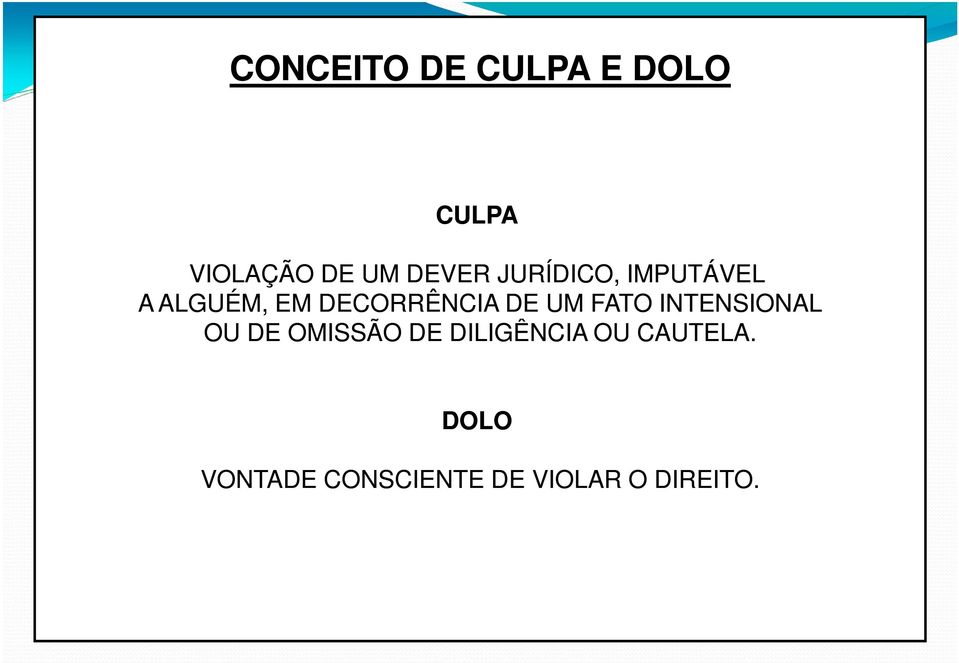 DE UM FATO INTENSIONAL OU DE OMISSÃO DE DILIGÊNCIA