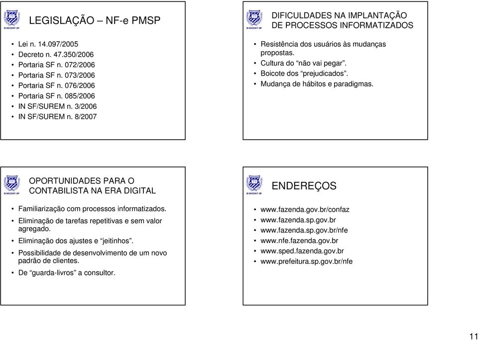 Mudança de hábitos e paradigmas. OPORTUNIDADES PARA O CONTABILISTA NA ERA DIGITAL ENDEREÇOS Familiarização com processos informatizados. Eliminação de tarefas repetitivas e sem valor agregado.