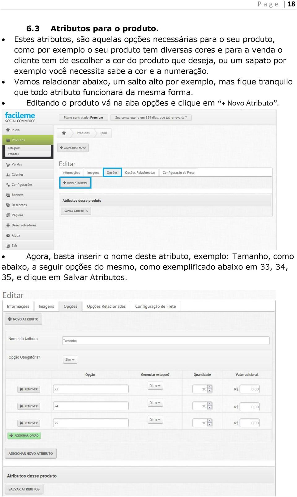 cor do produto que deseja, ou um sapato por exemplo você necessita sabe a cor e a numeração.