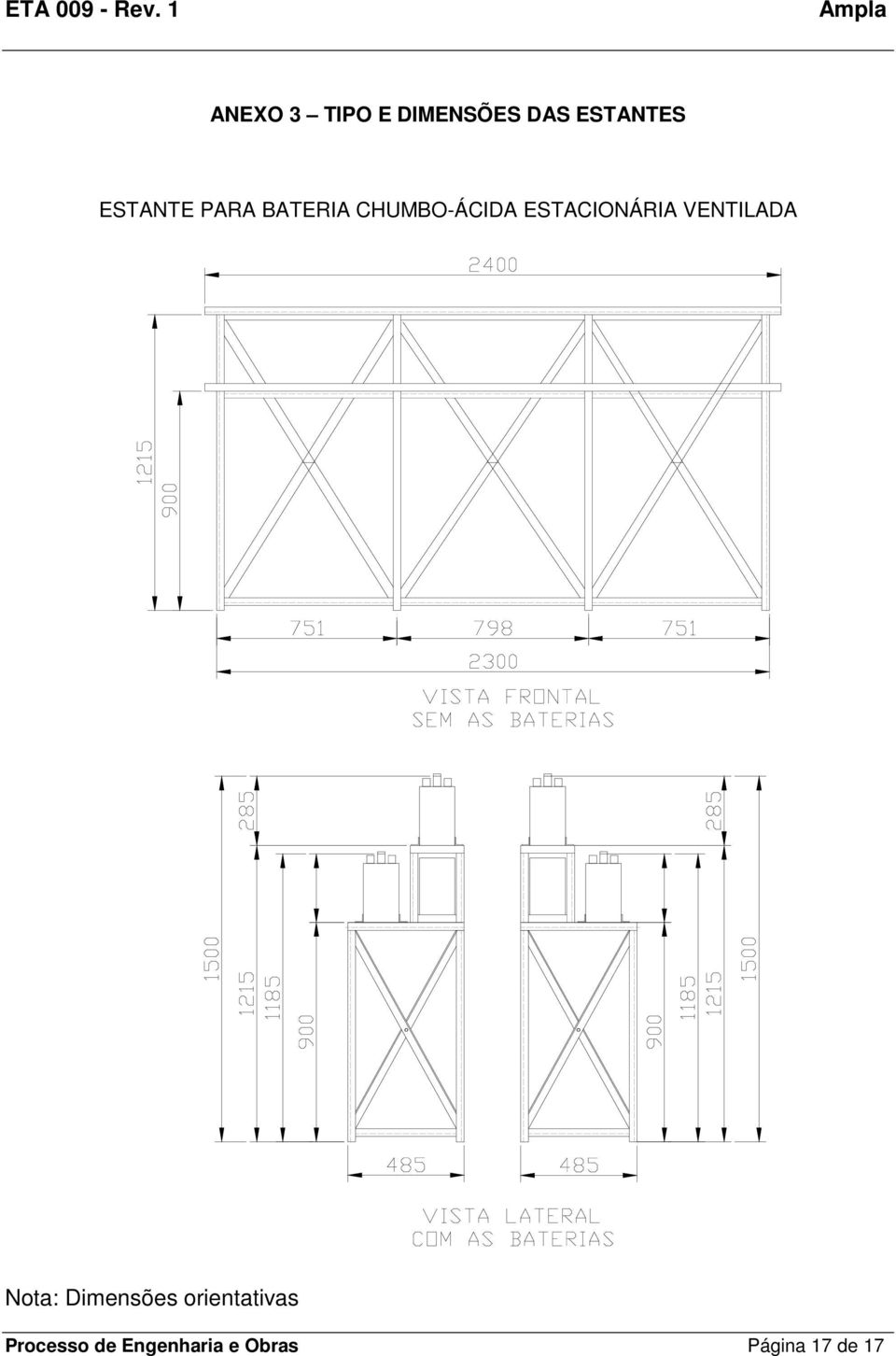 ESTACIONÁRIA VENTILADA Nota: Dimensões