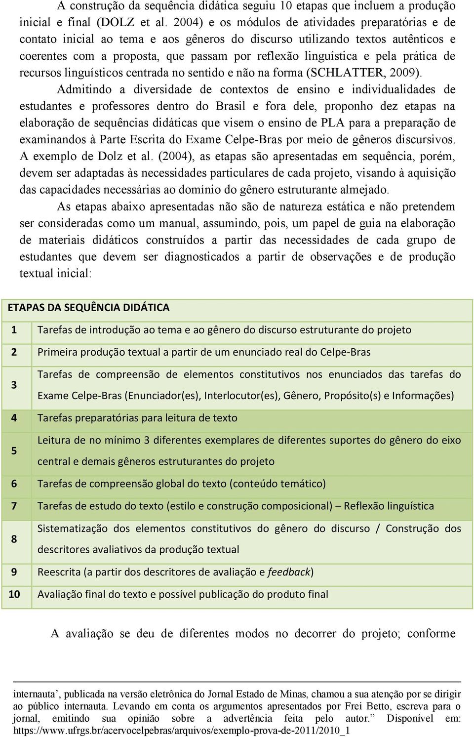 pela prática de recursos linguísticos centrada no sentido e não na forma (SCHLATTER, 2009).