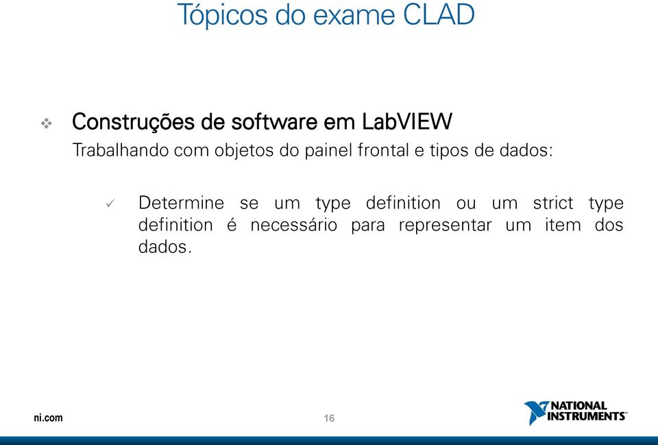 dados: Determine se um type definition ou um strict type