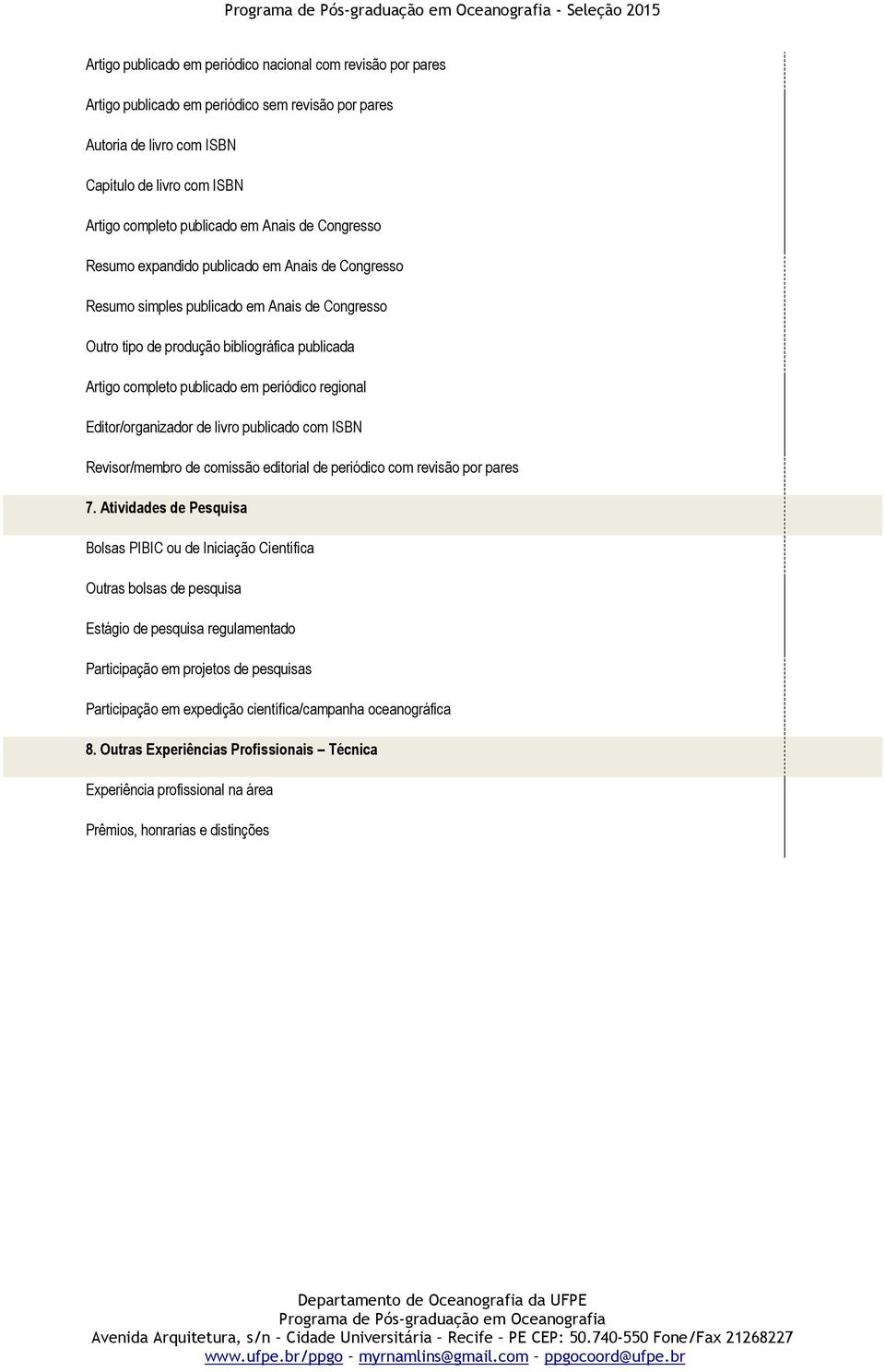 publicado em periódico regional Editor/organizador de livro publicado com ISBN Revisor/membro de comissão editorial de periódico com revisão por pares 7.