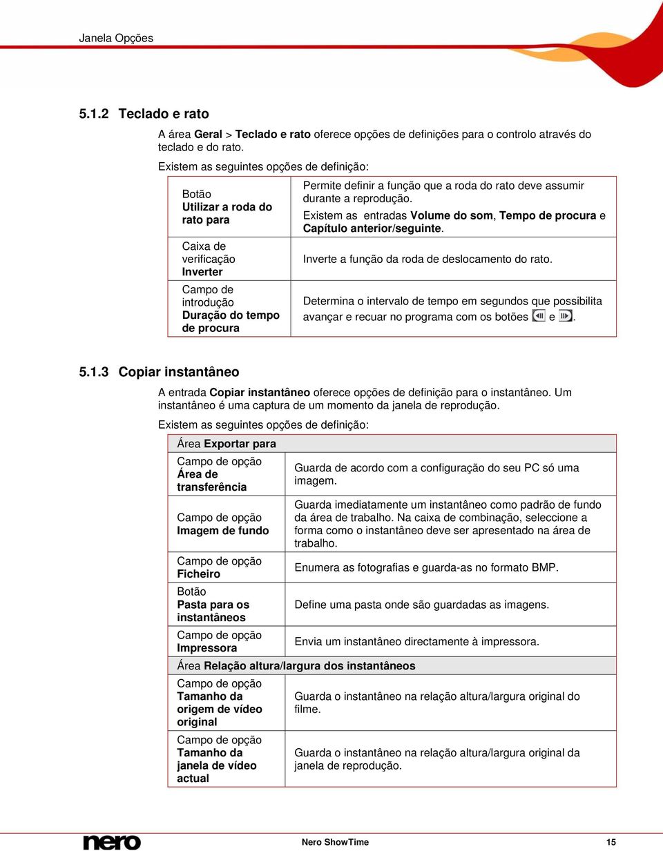 deve assumir durante a reprodução. Existem as entradas Volume do som, Tempo de procura e Capítulo anterior/seguinte. Inverte a função da roda de deslocamento do rato.