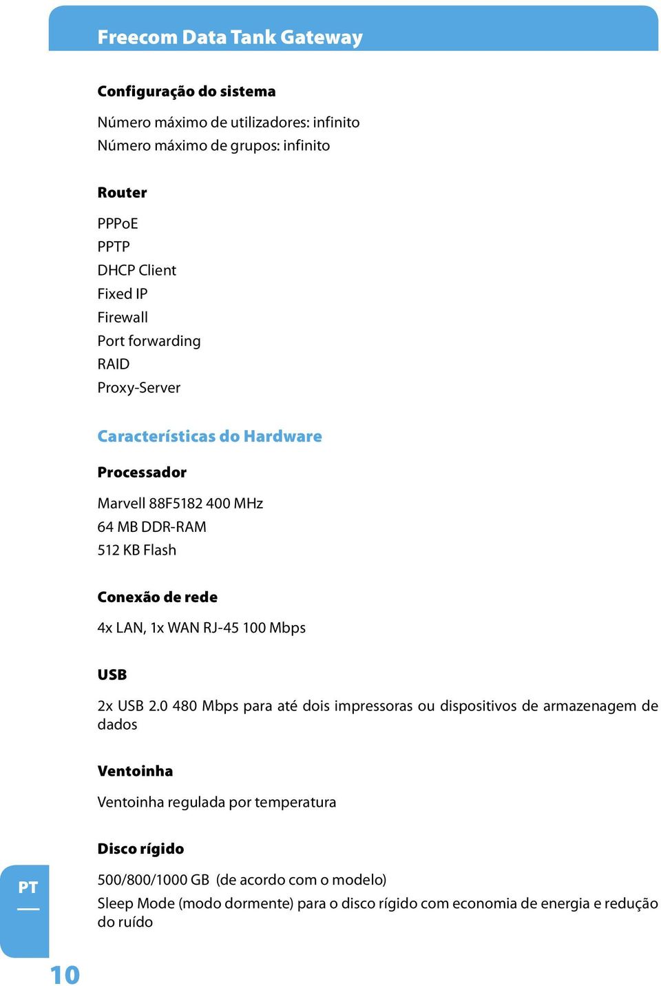 rede 4x LAN, 1x WAN RJ-45 100 Mbps USB 2x USB 2.