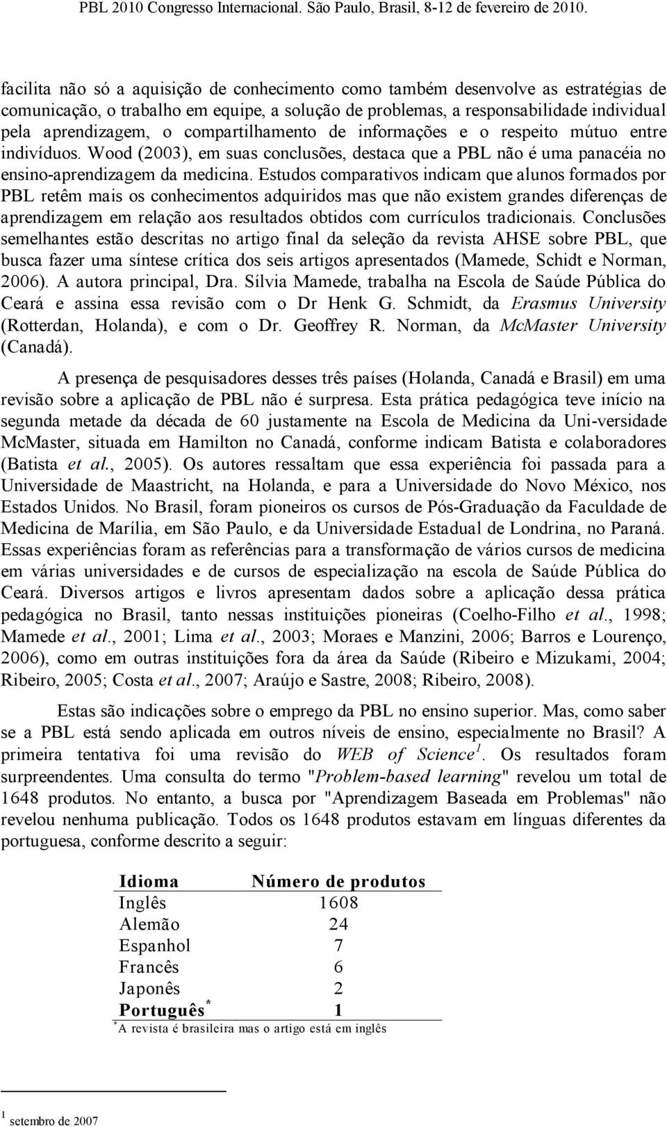 Estudos comparativos indicam que alunos formados por PBL retêm mais os conhecimentos adquiridos mas que não existem grandes diferenças de aprendizagem em relação aos resultados obtidos com currículos