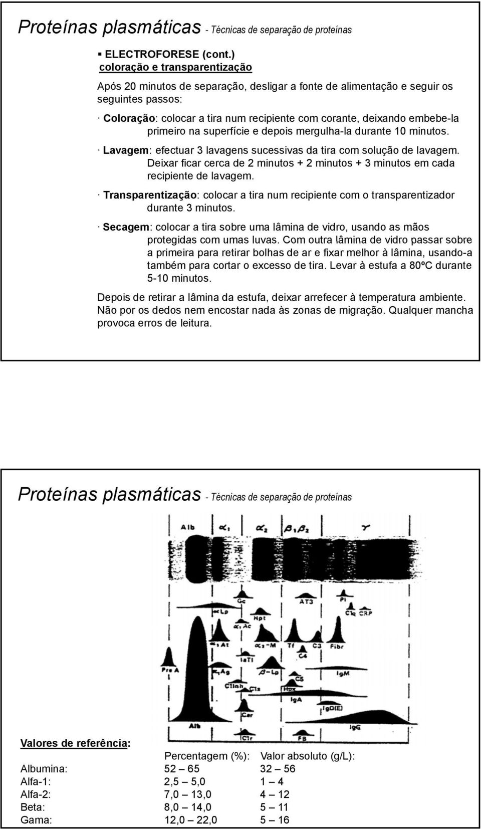 primeiro na superfície e depois mergulha-la durante 10 minutos. Lavagem: efectuar 3 lavagens sucessivas da tira com solução de lavagem.