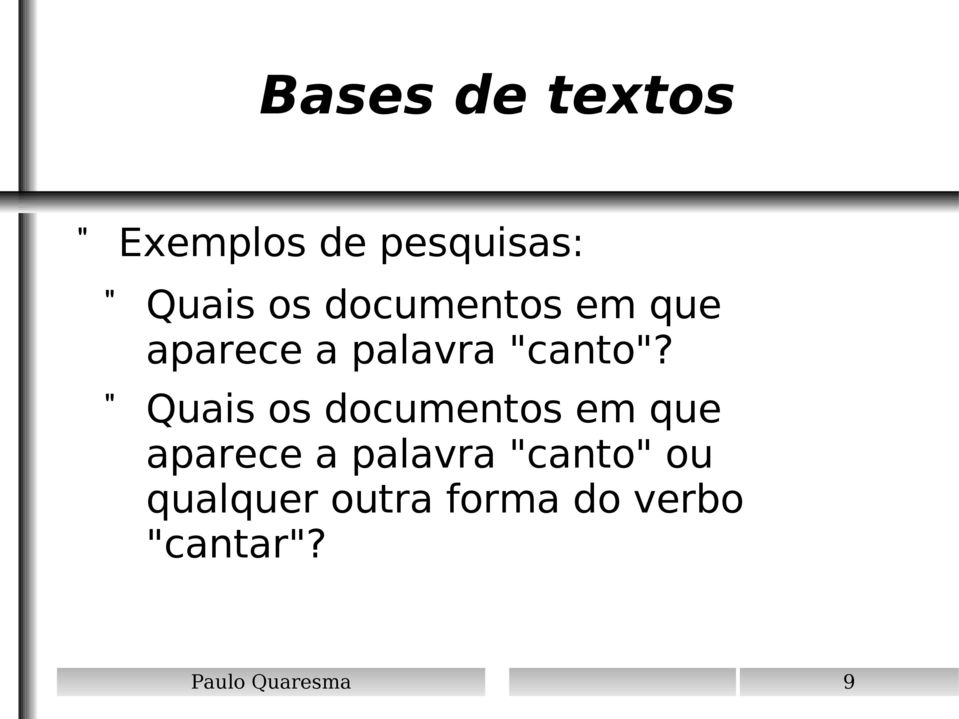 Quais os documentos em que aparece a palavra