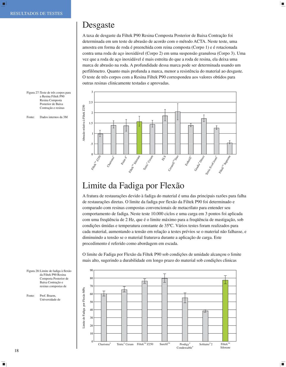 Uma vez que a roda de aço inoxidável é mais estreita do que a roda de resina, ela deixa uma marca de abrasão na roda. A profundidade dessa marca pode ser determinada usando um perfilômetro.