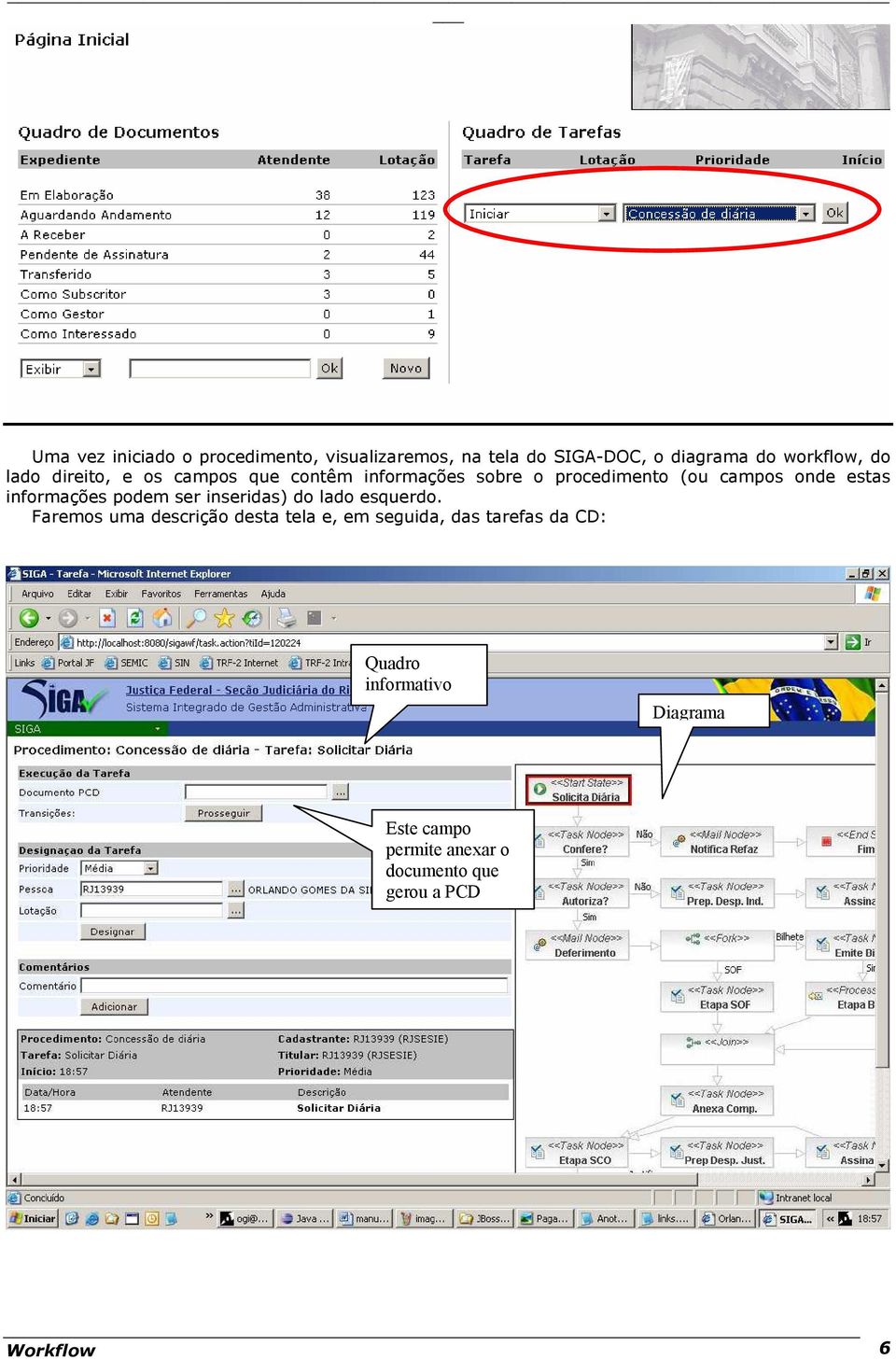 informações podem ser inseridas) do lado esquerdo.