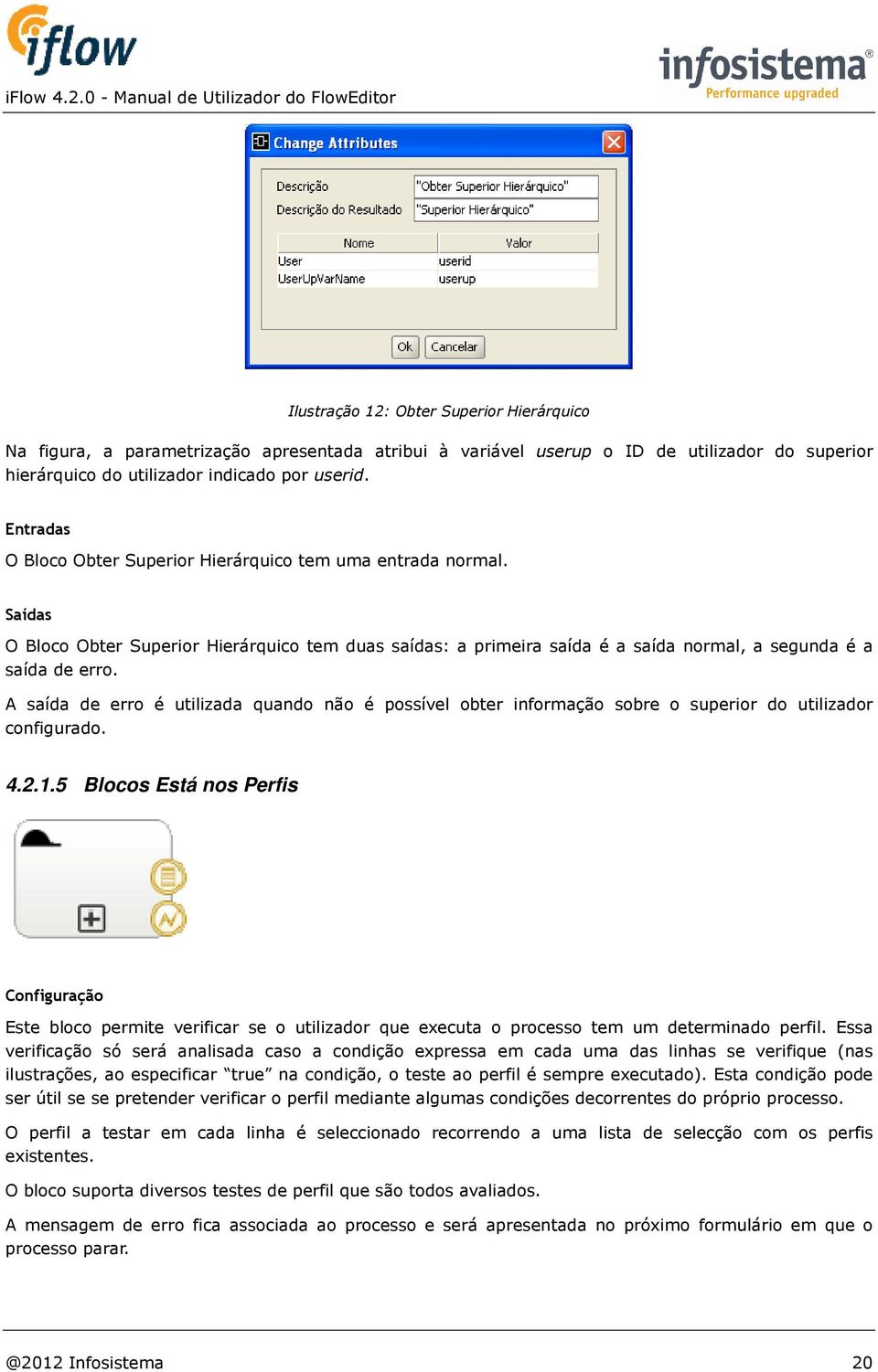 A saída de erro é utilizada quando não é possível obter informação sobre o superior do utilizador configurado. 4.2.1.