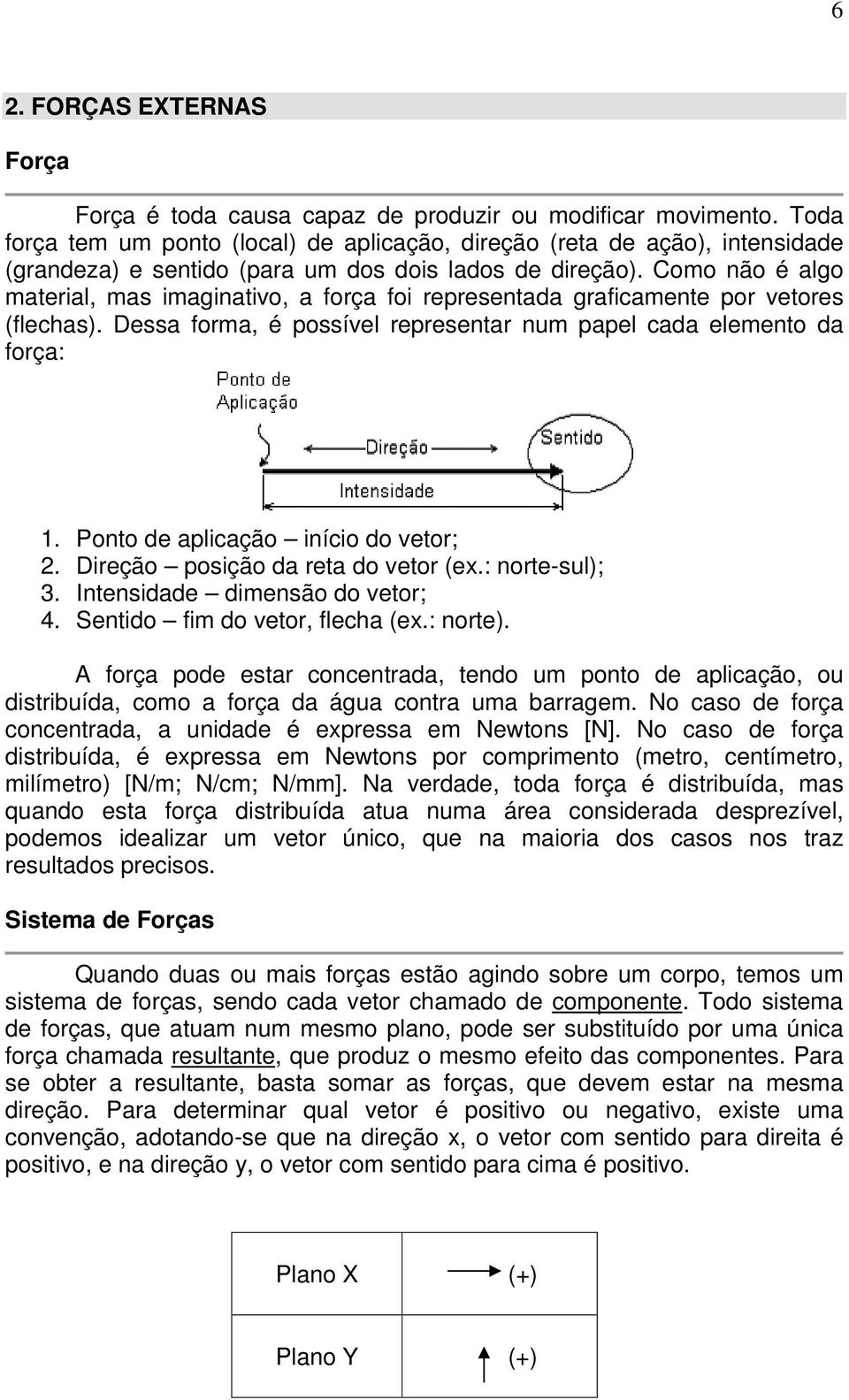 Como não é algo material, mas imaginativo, a força foi representada graficamente por vetores (flechas). Dessa forma, é possível representar num papel cada elemento da força: 1.