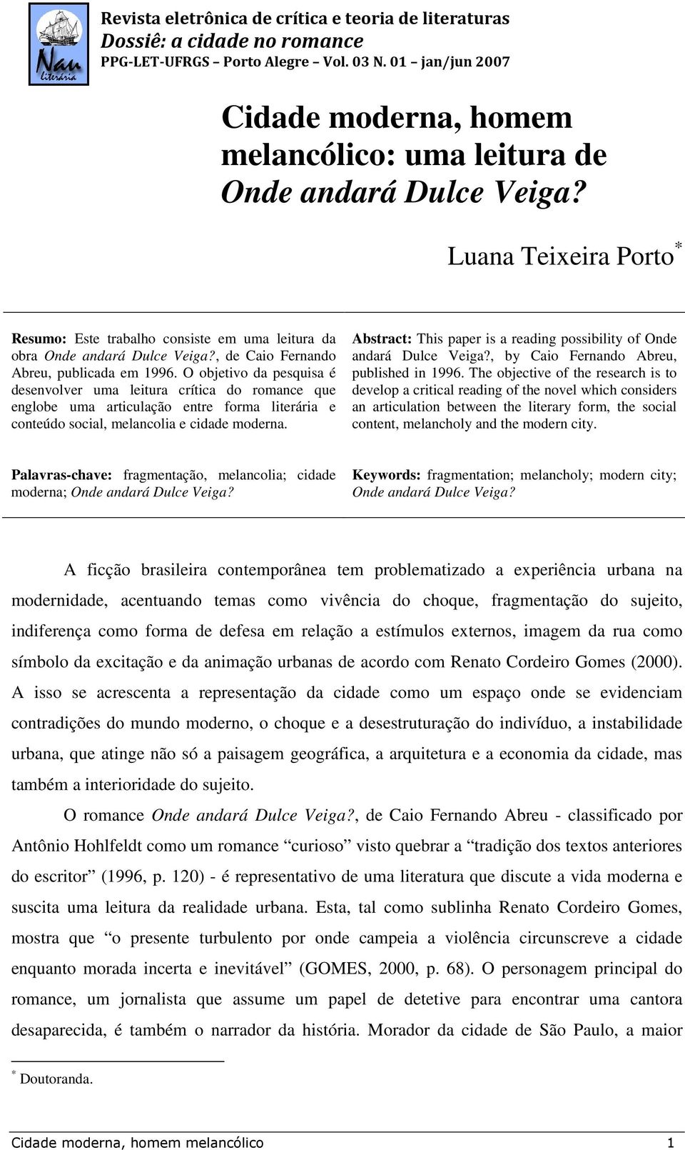 , de Caio Fernando Abreu, publicada em 1996.