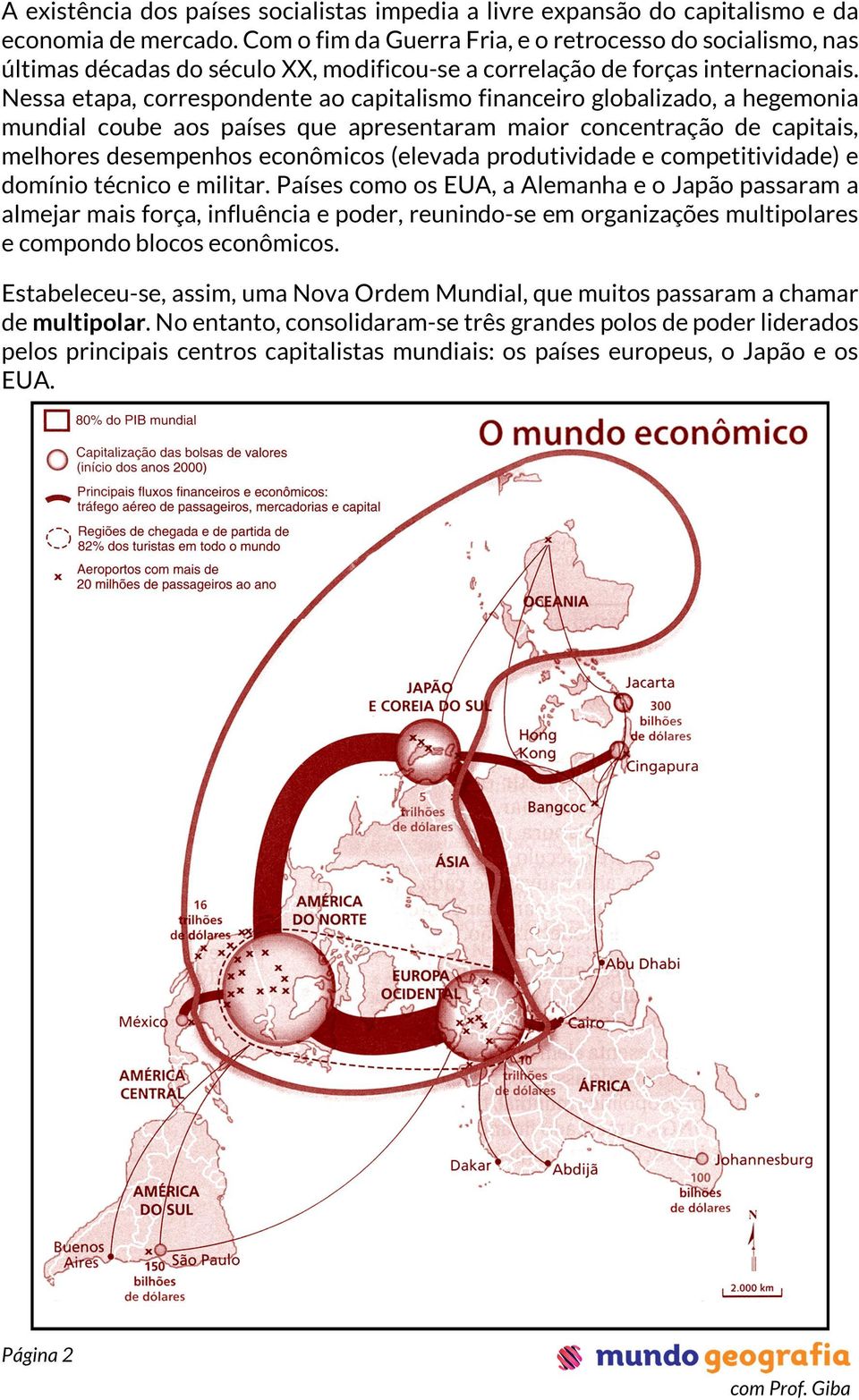 Nessa etapa, correspondente ao capitalismo financeiro globalizado, a hegemonia mundial coube aos países que apresentaram maior concentração de capitais, melhores desempenhos econômicos (elevada