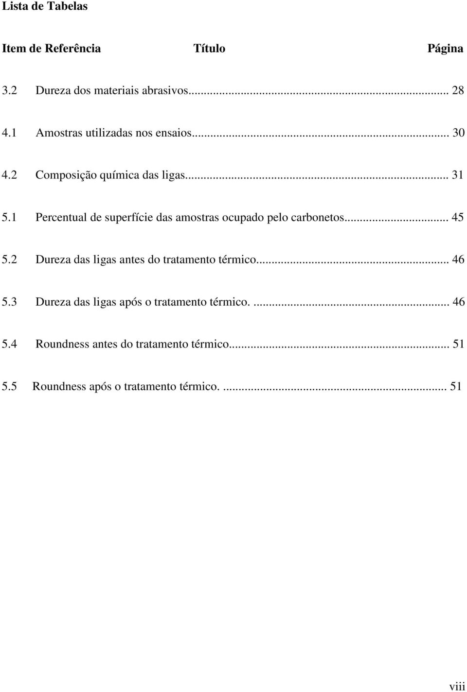 1 Percentual de superfície das amostras ocupado pelo carbonetos... 45 5.