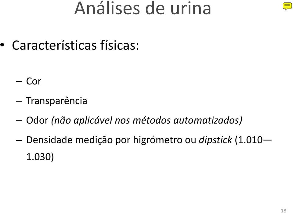 métodos automatizados) Densidade medição