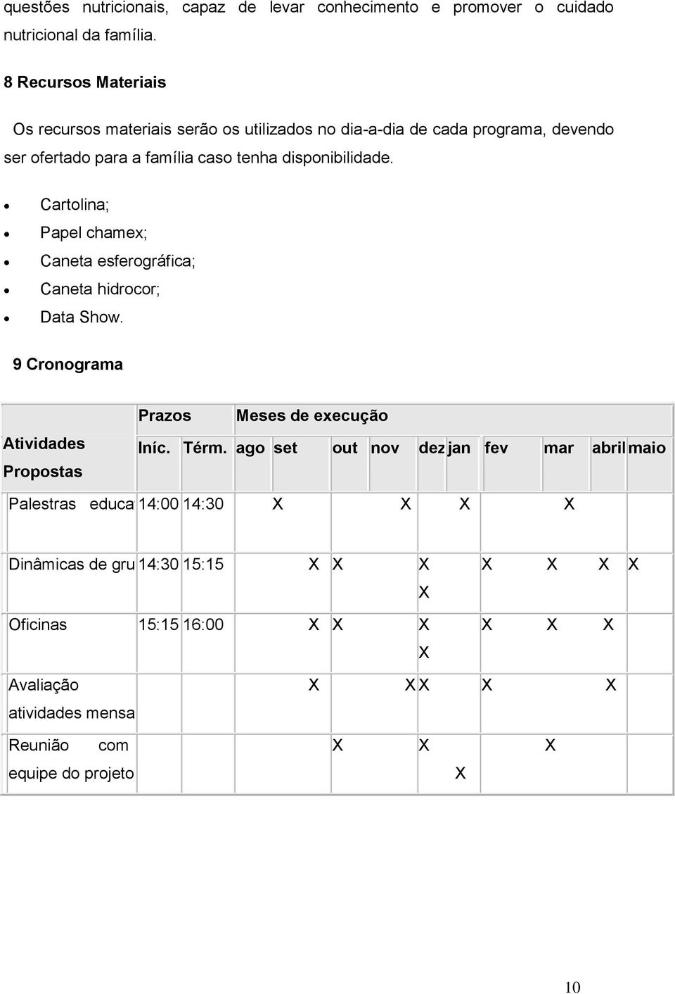 disponibilidade. Cartolina; Papel chamex; Caneta esferográfica; Caneta hidrocor; Data Show.